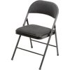Global Industrial Steel Frame Folding Chair, Padded Fabric Seat and Back, Black 607864BK
